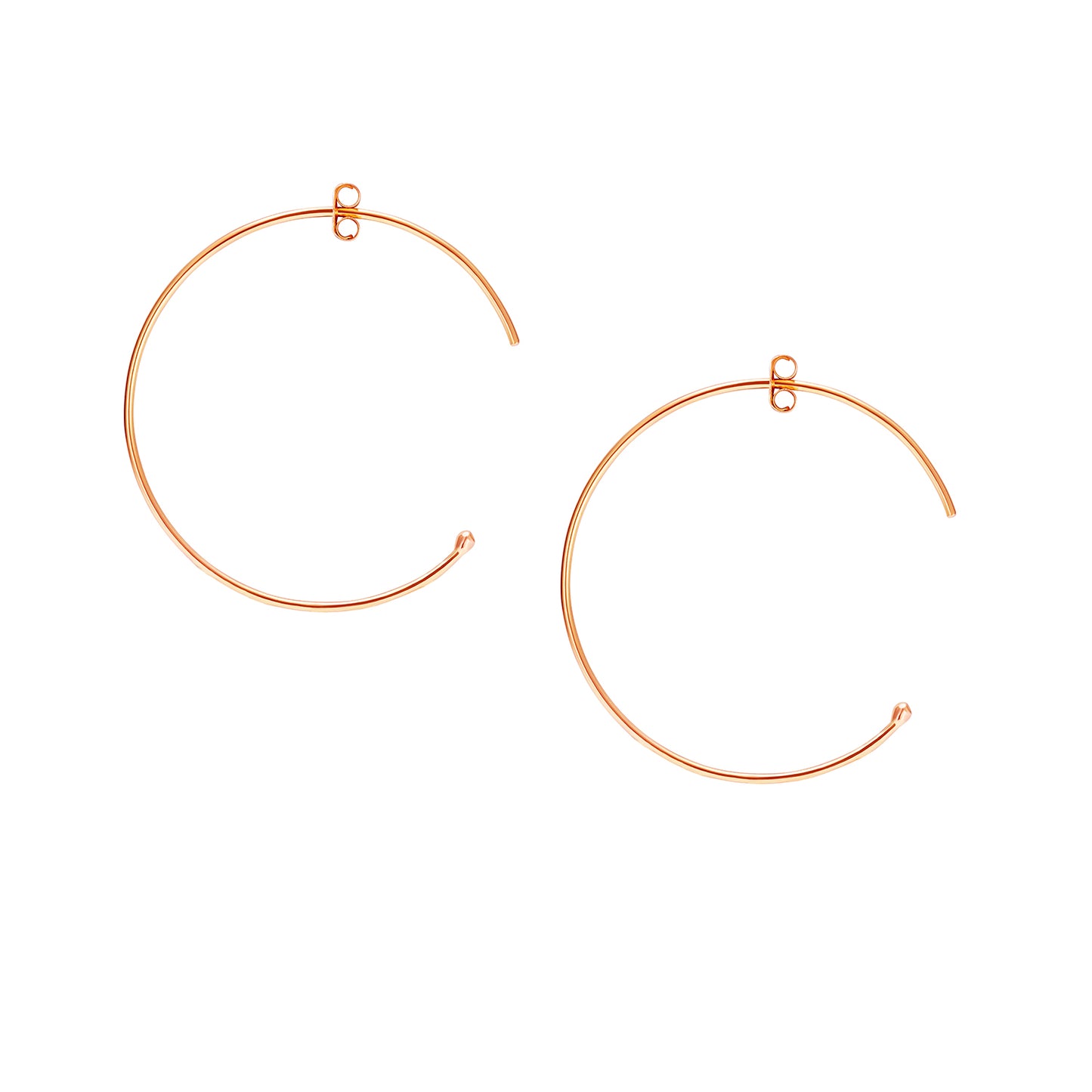 18ct Rose Gold Medium Hoops