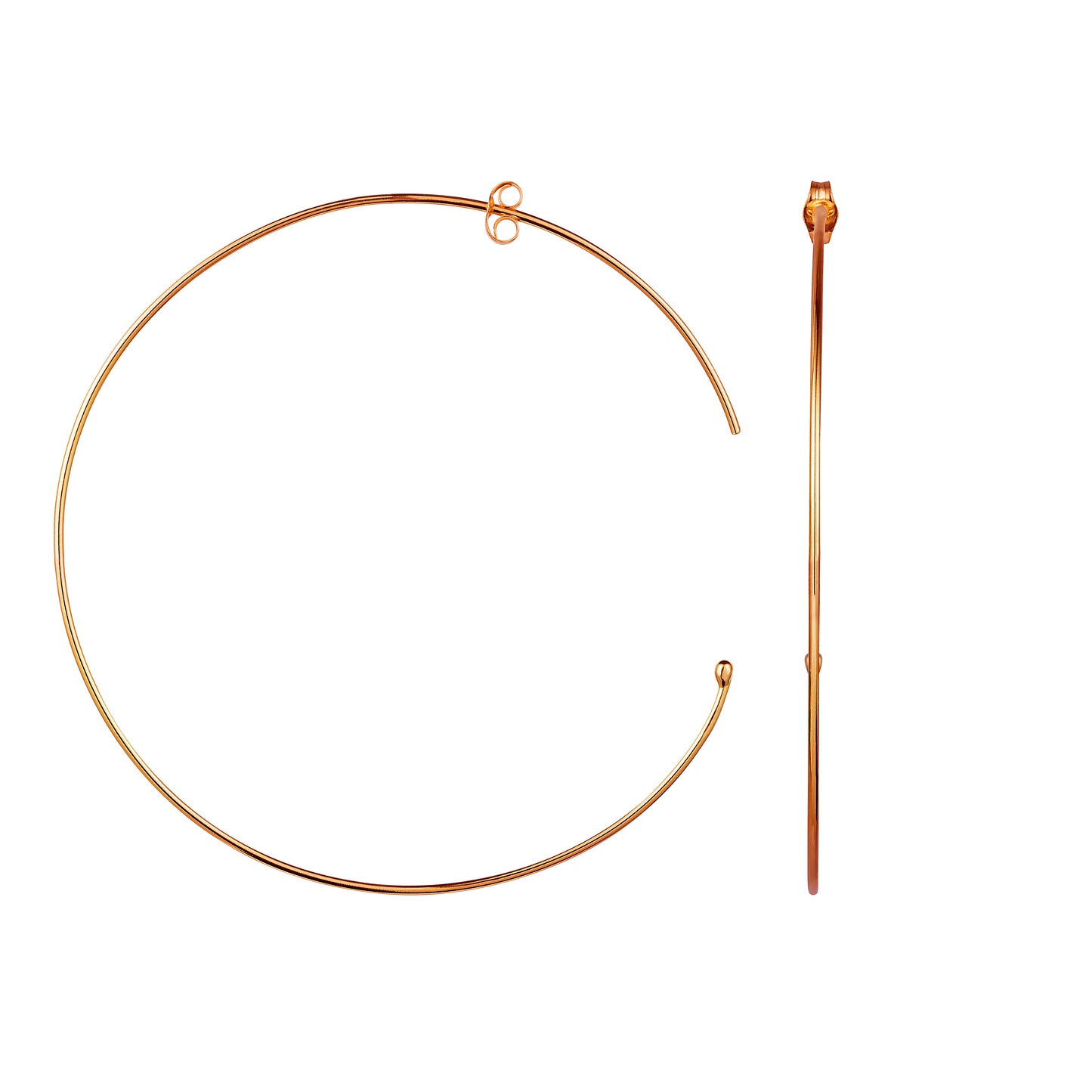 18ct Rose Gold Large Hoops