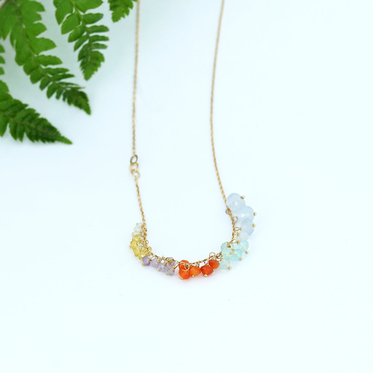 Sweet Pea 18ct gold Candy Coloured Cloud mixed bead Necklace