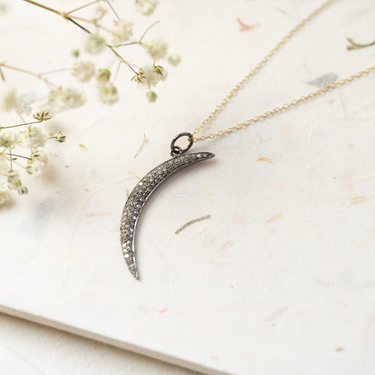 Sale Diamond Moon Necklace