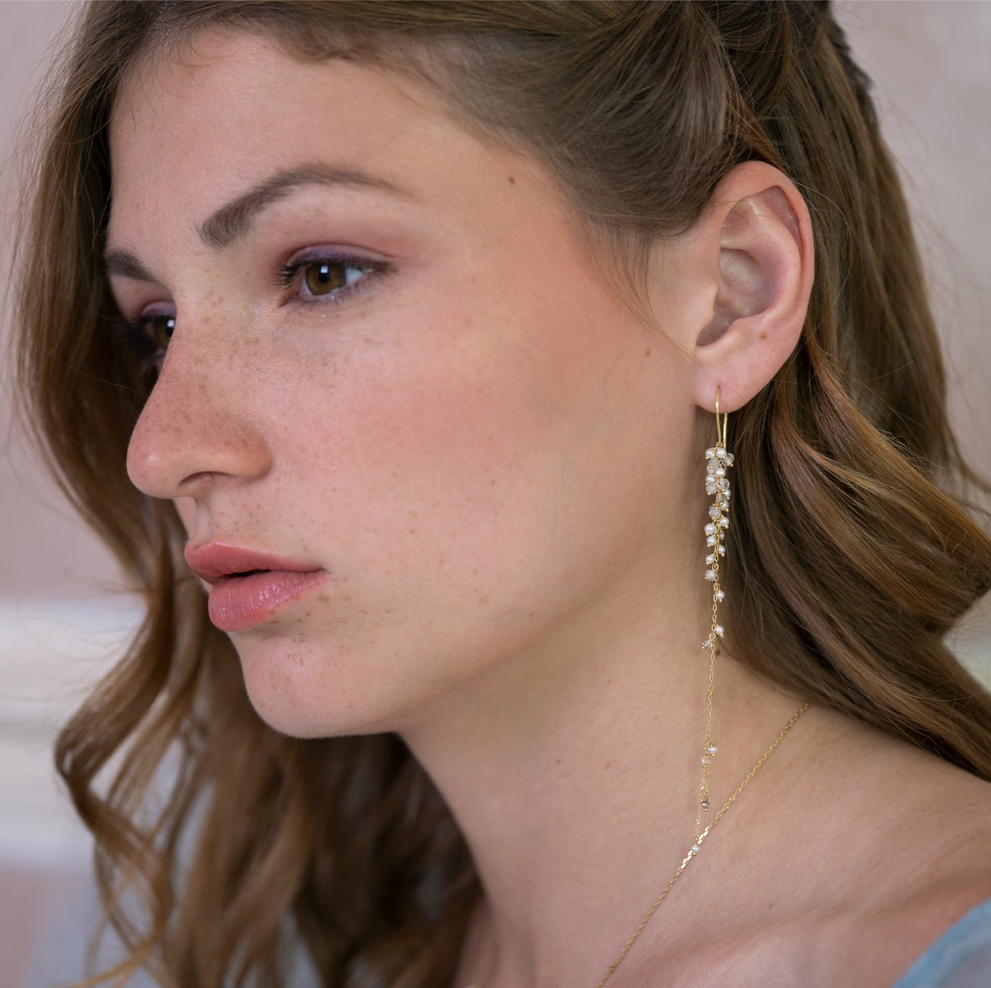 Goddess of Love Pearl Hook Earrings
