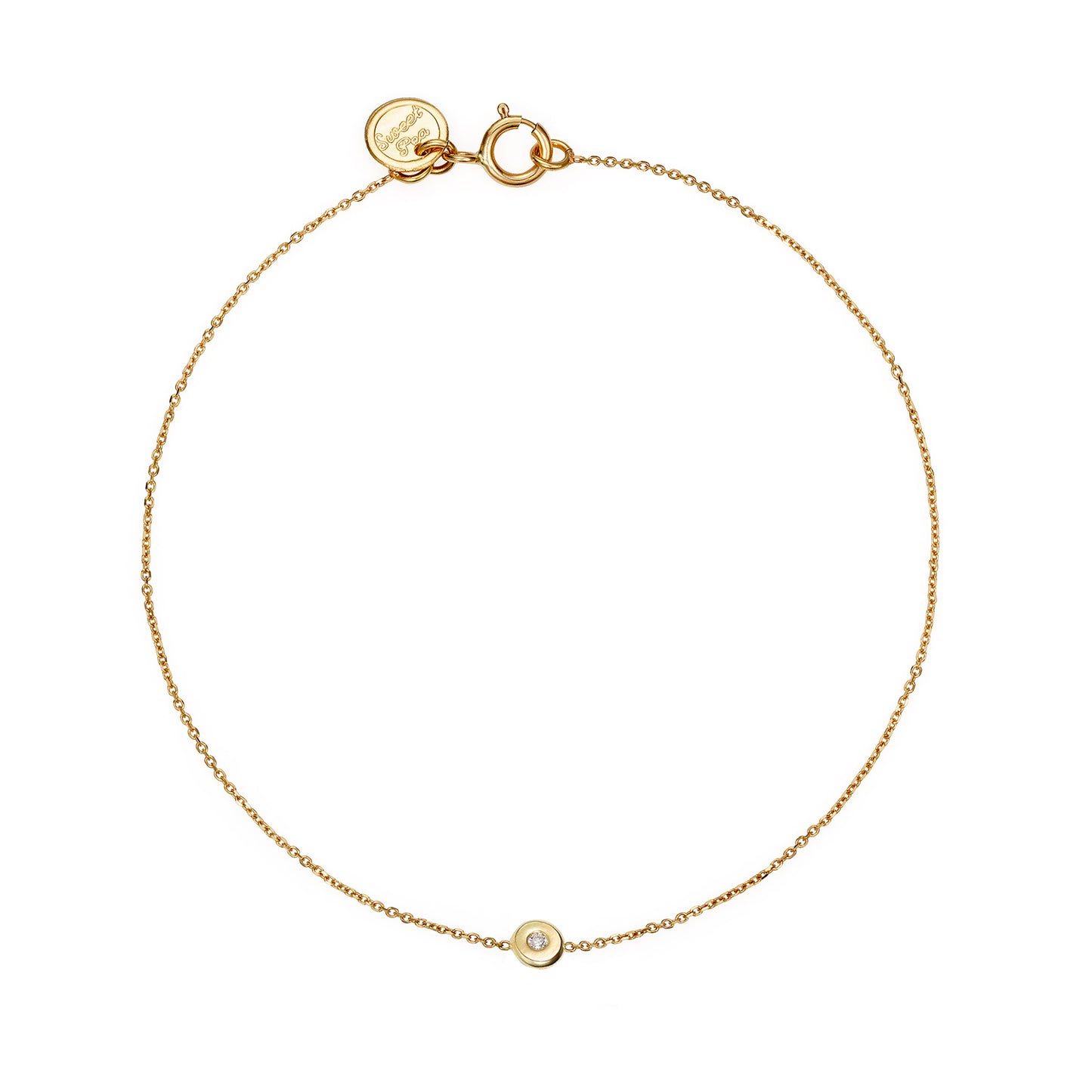 Diamond Set Circle Chain Bracelet