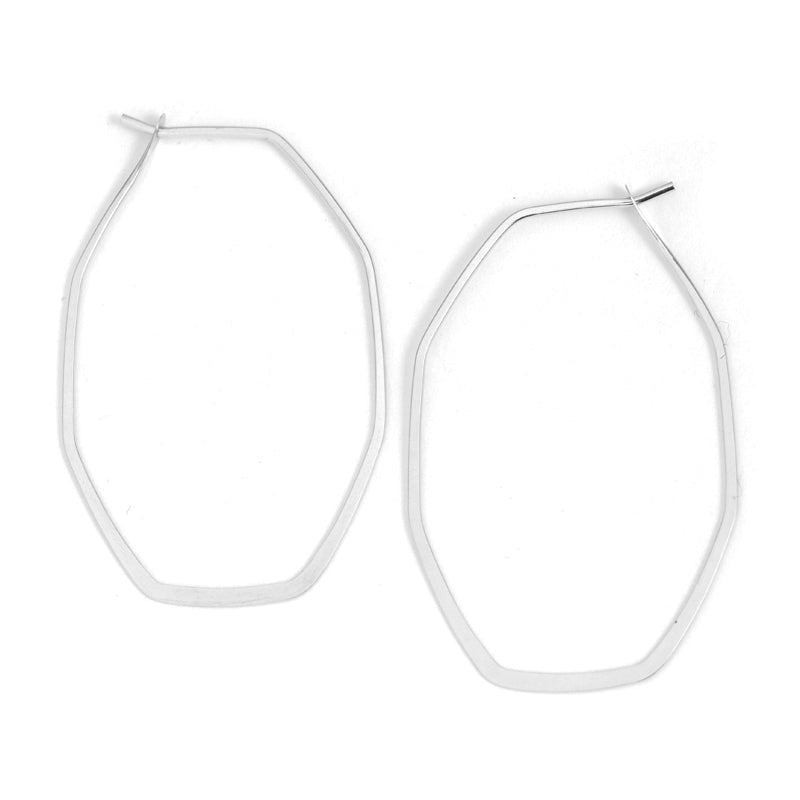 Melissa Joy Manning silver large herkimer hoop earrings
