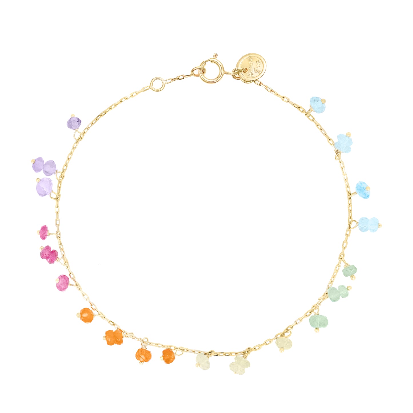 Sweet Pea 18ct gold Love is Love rainbow bracelet