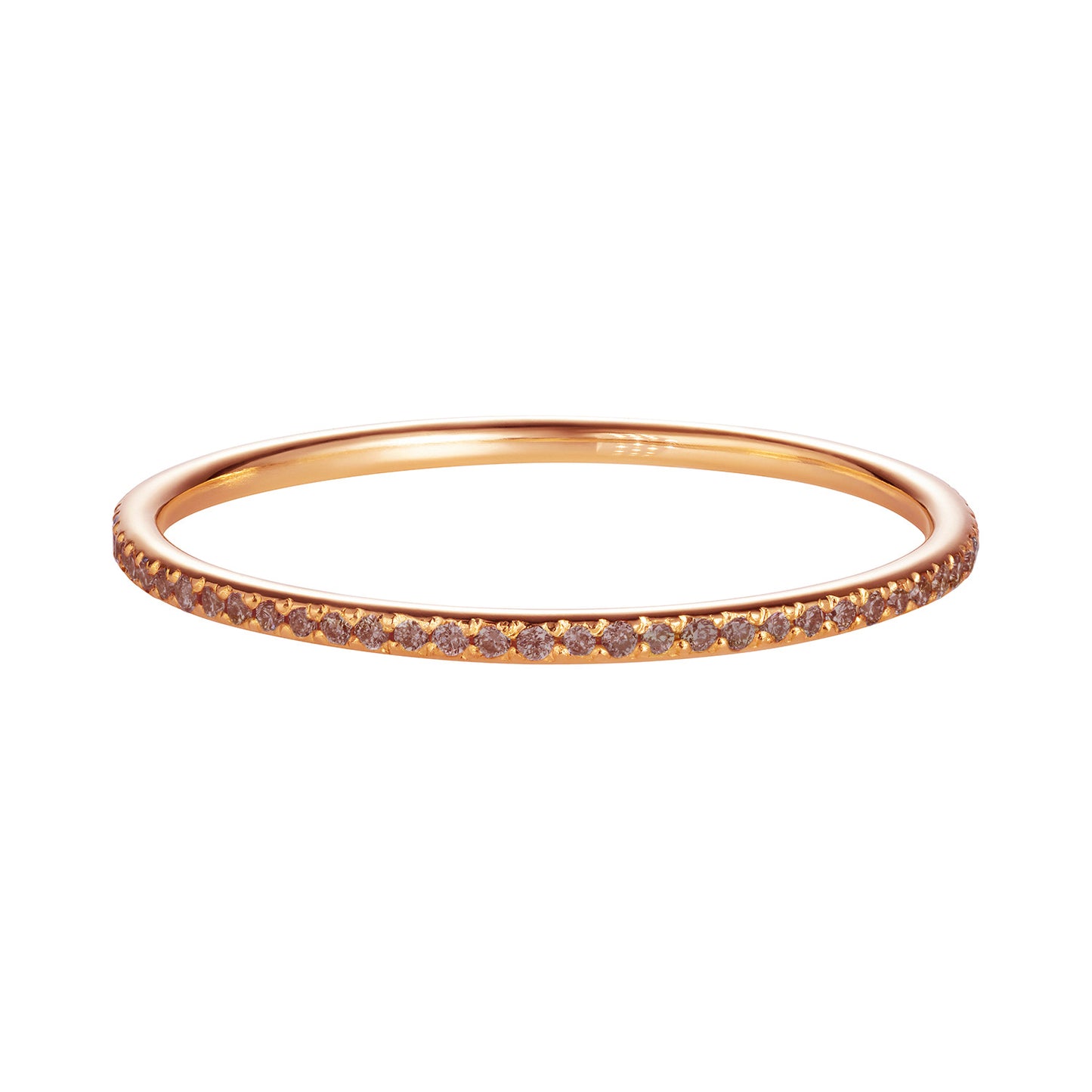 Rose Gold Eternity Fairy Band Set With Pink Sapphires