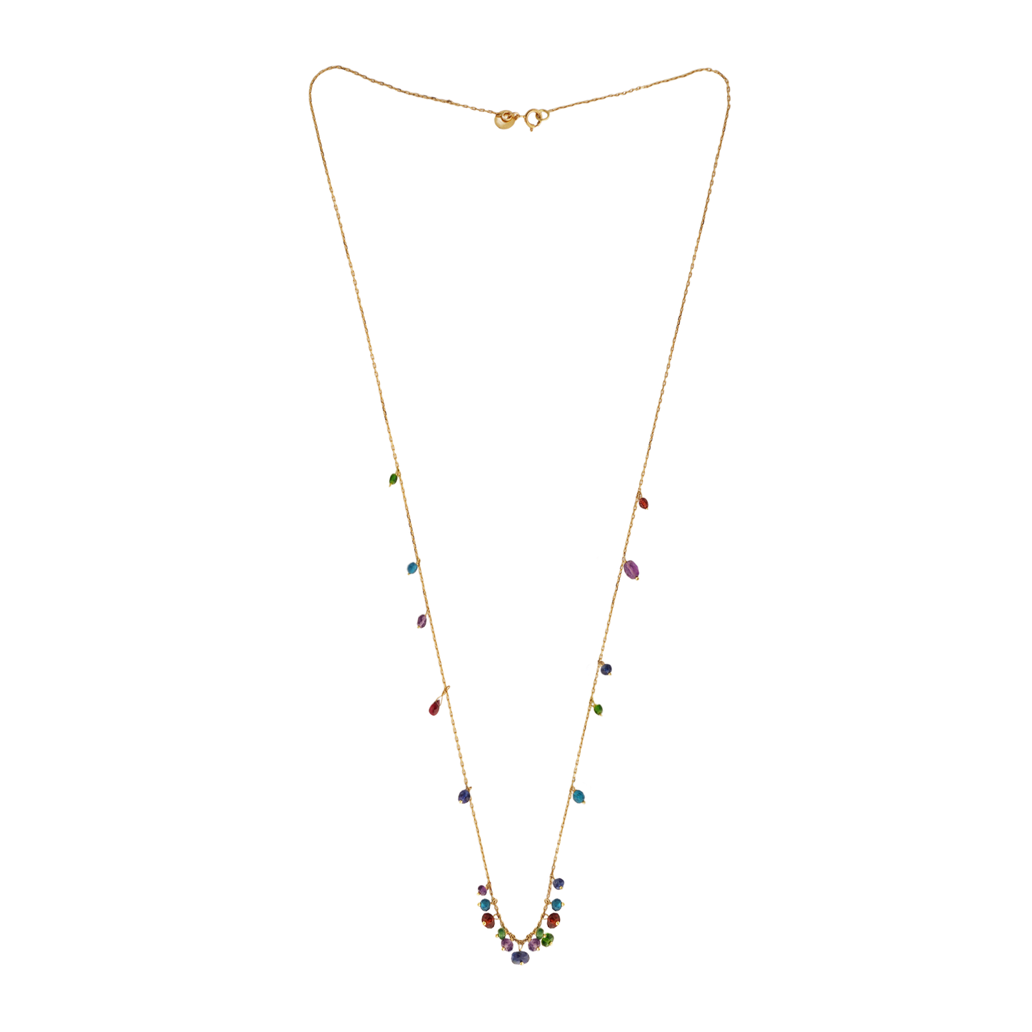 Sweet Pea 18ct gold necklace multi coloured beads from Crown Jewels collection