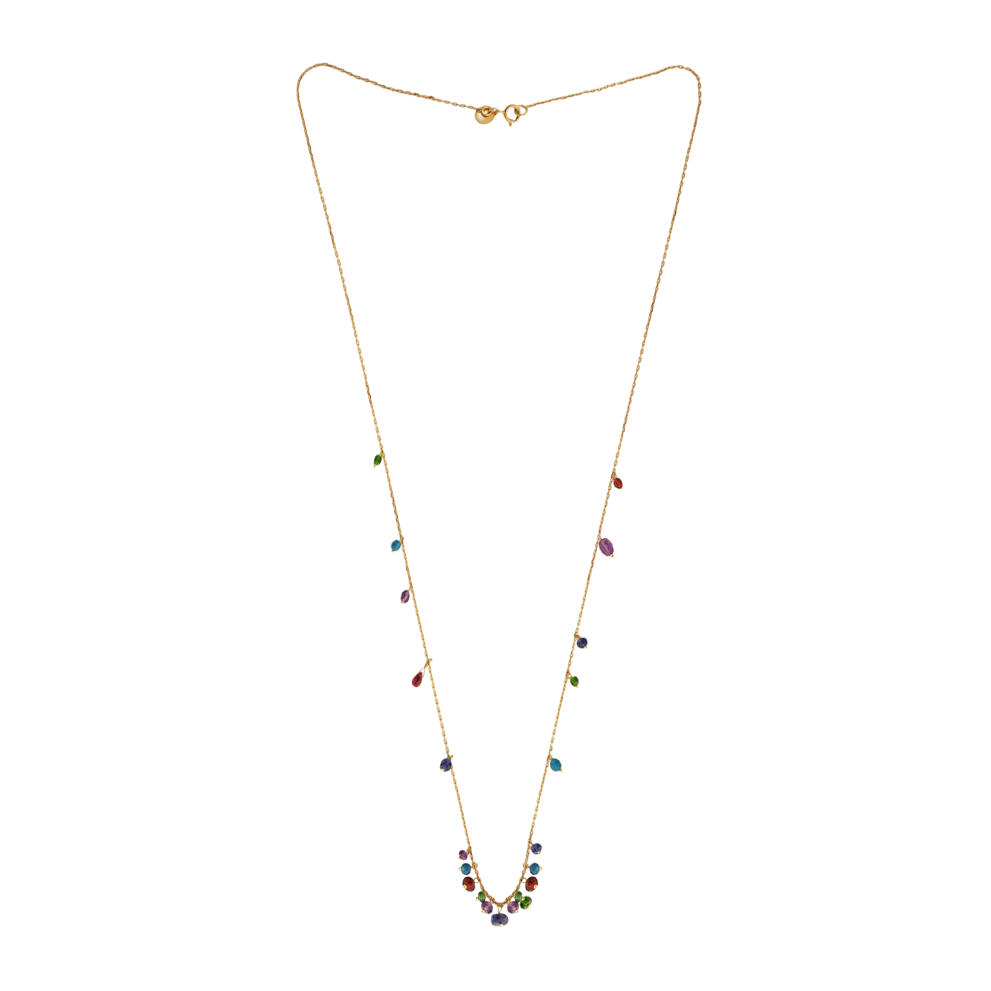 Sweet Pea 18ct gold necklace multi coloured beads from Crown Jewels collection