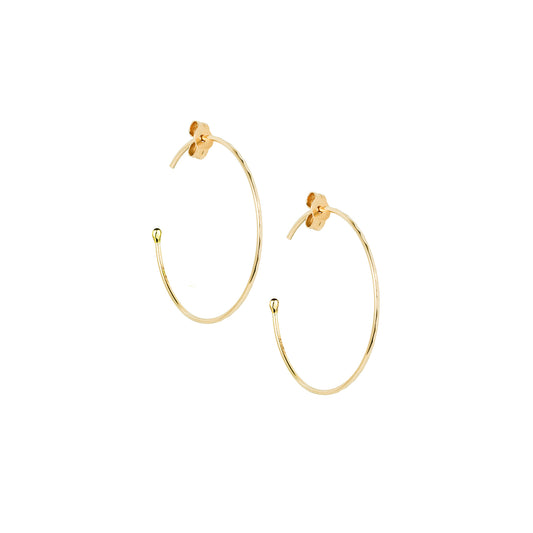 Sale Textured Small/Medium Gold Hoop Earrings