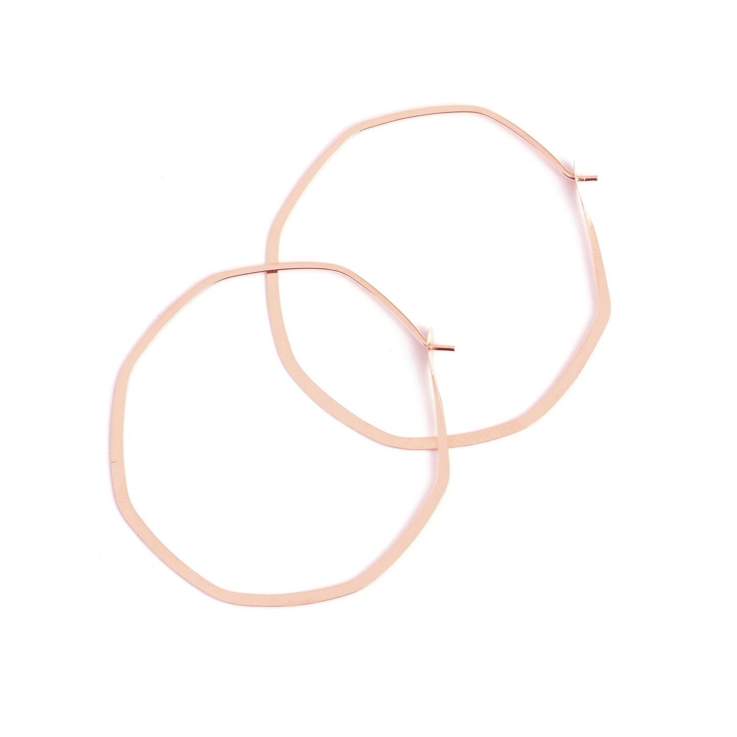 Melissa Joy Manning large rose gold octagon hoop earrings