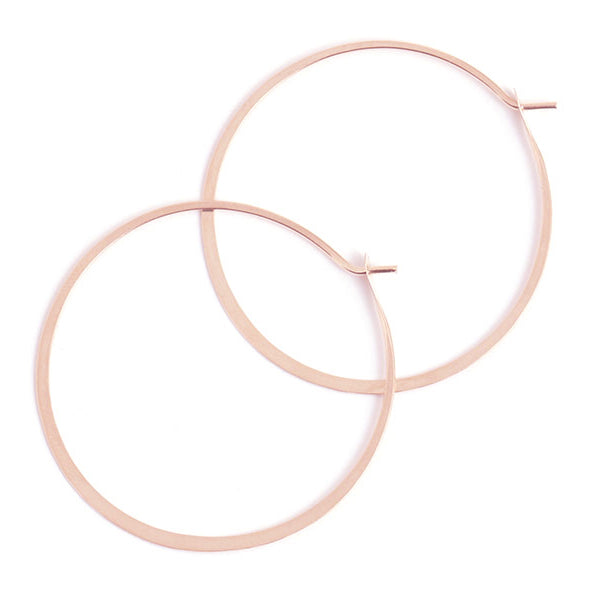 Extra Large Rose Gold Round Hoops