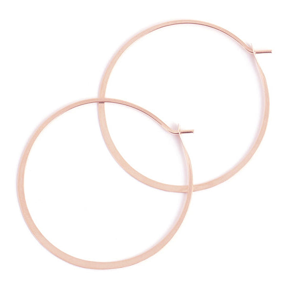 Melissa Joy Manning extra large rose gold round hoop earrings