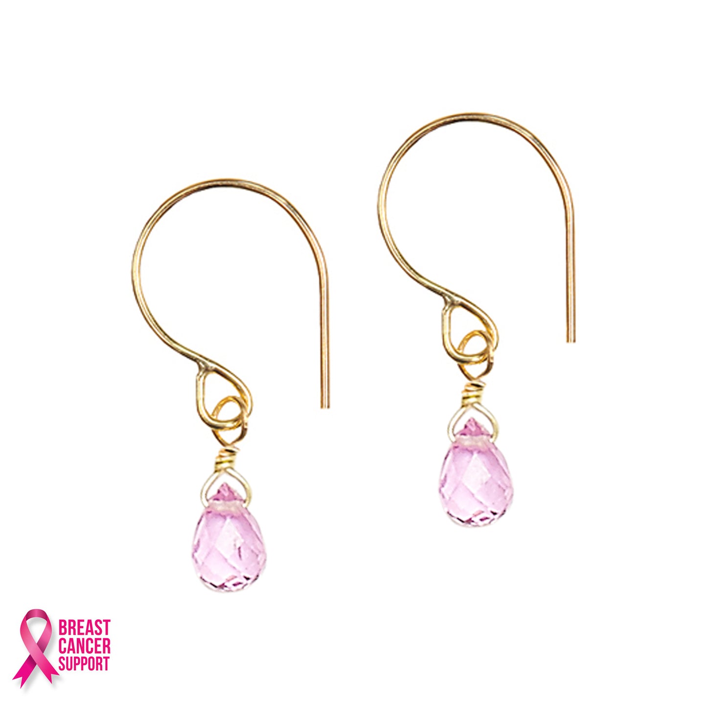 Pink Sapphire Drop Fine Hooks