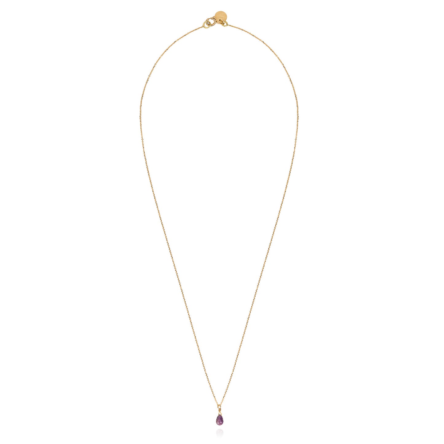 Sapphire Drop Necklace - Purple