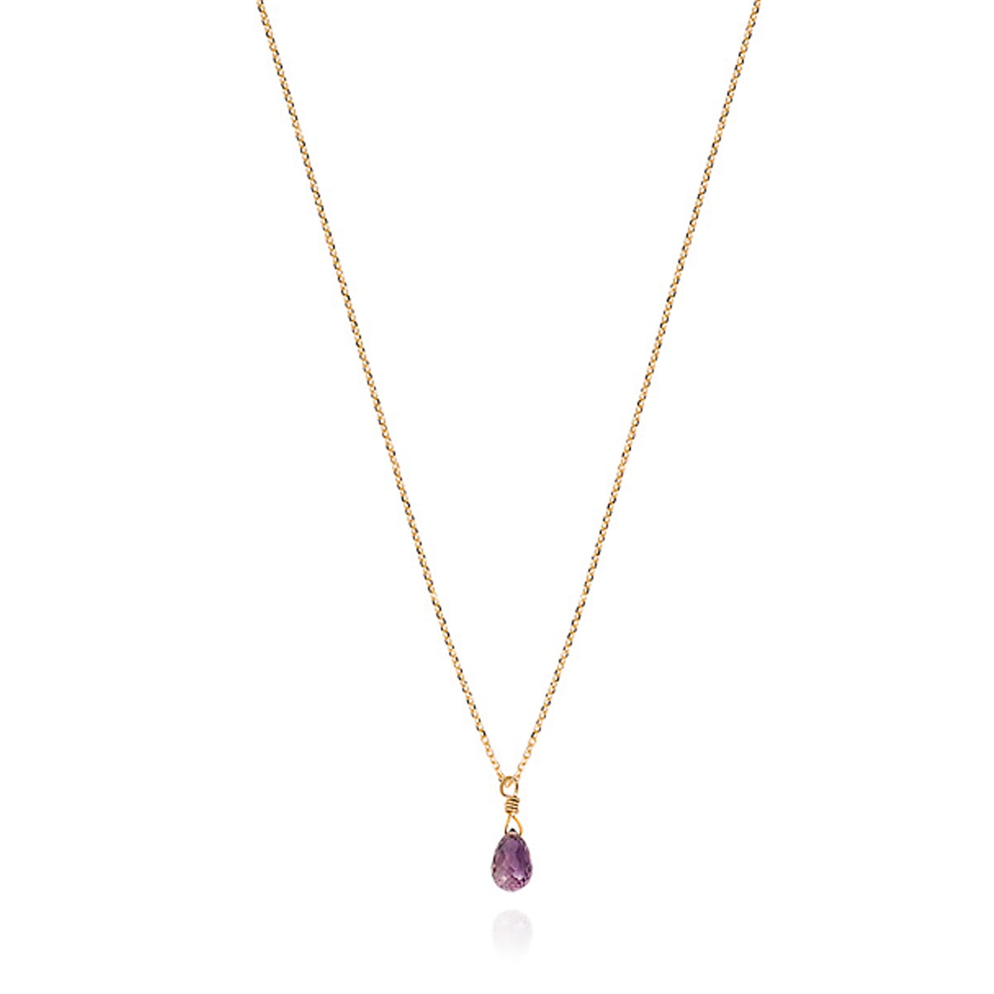 Sapphire Drop Necklace - Purple