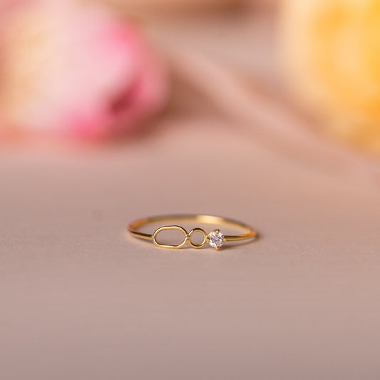 Sale Oval & Circle Ring with White Diamond