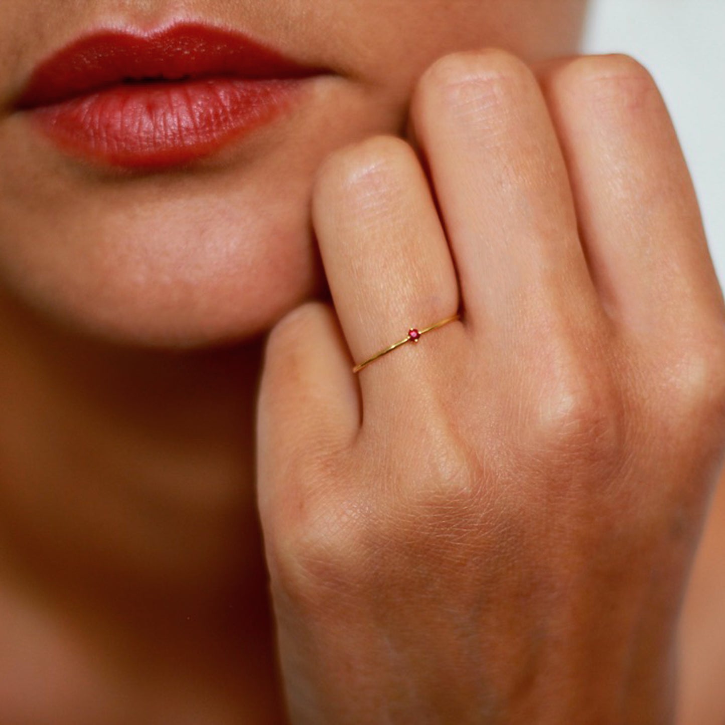 ruby ring on model