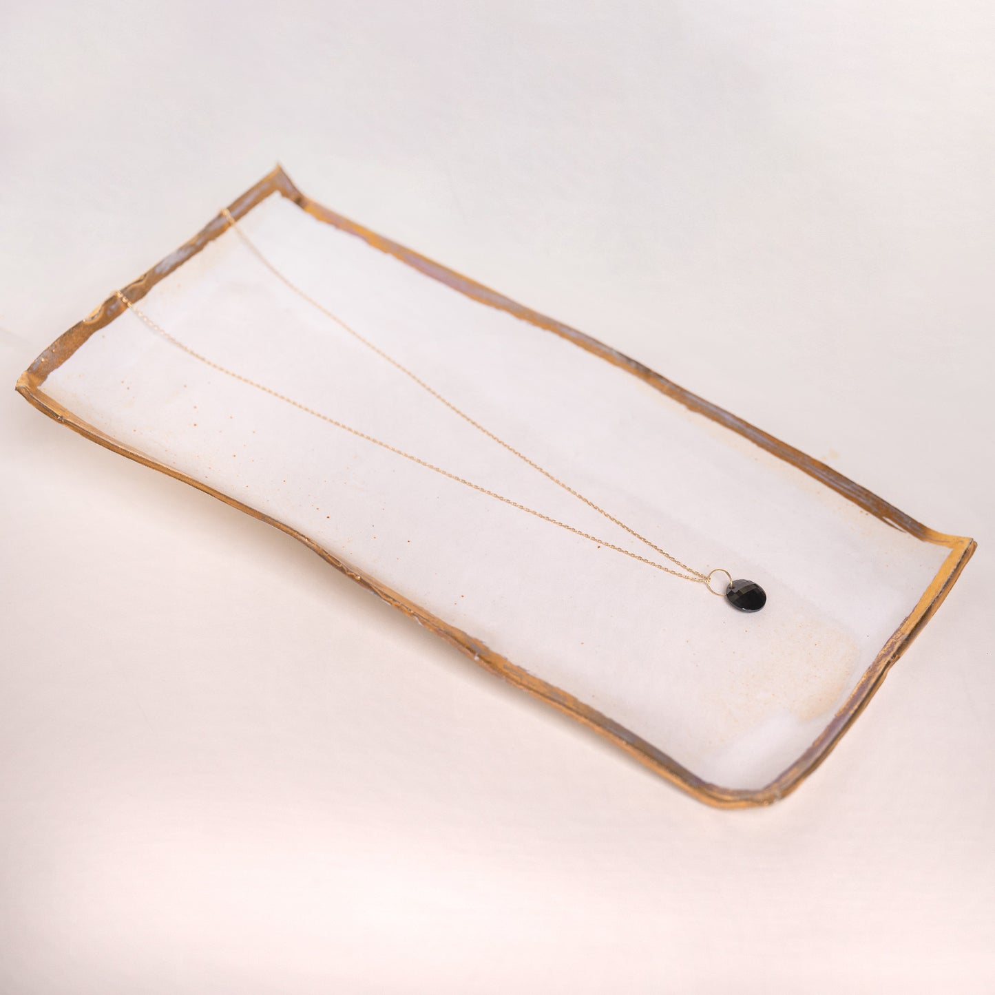 Sale Necklace with Black Garnet Small Disc