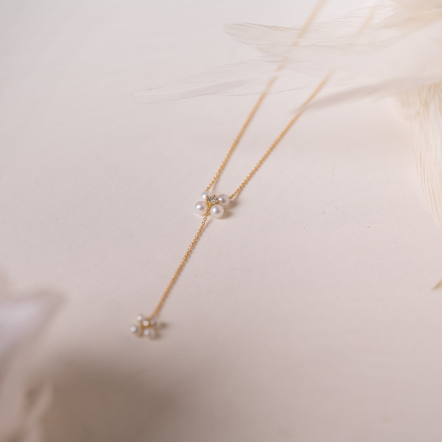 Sale Pearl Flower Necklace with Diamond