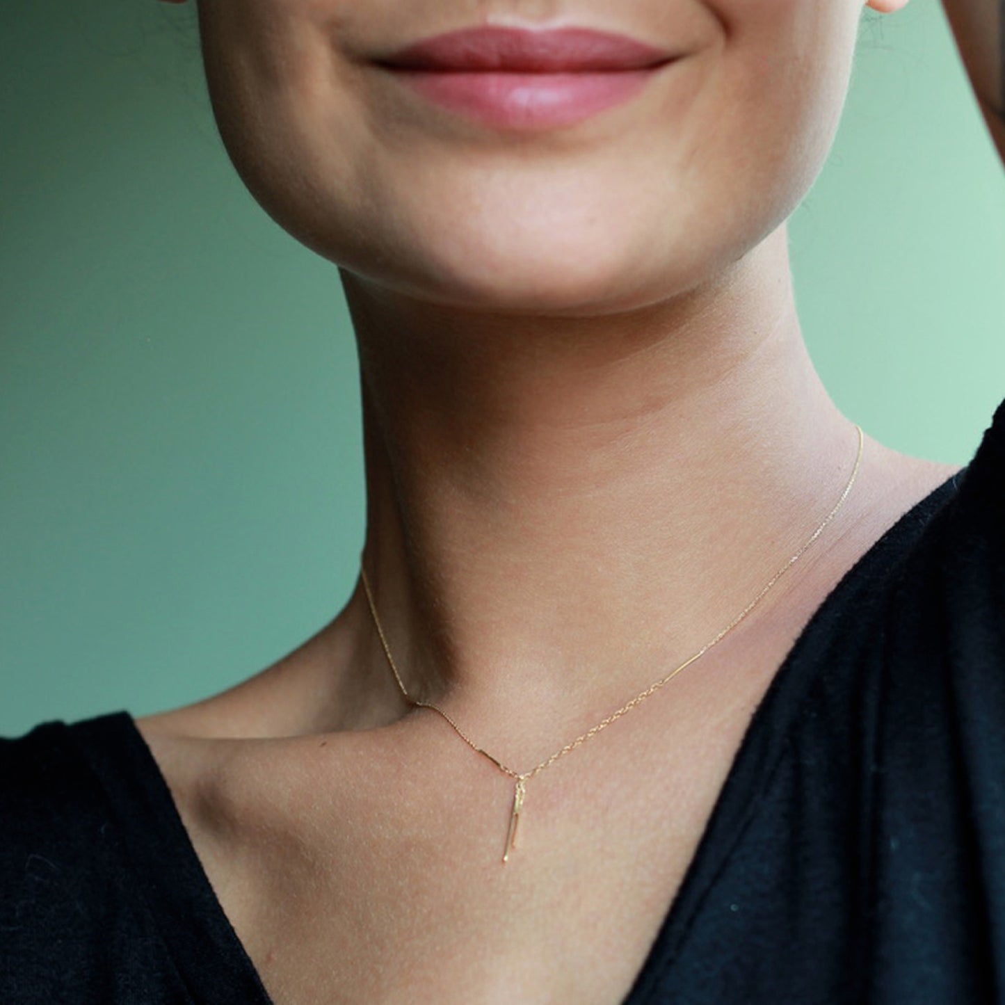 Sycamore Necklace with Hanging Bar Charm