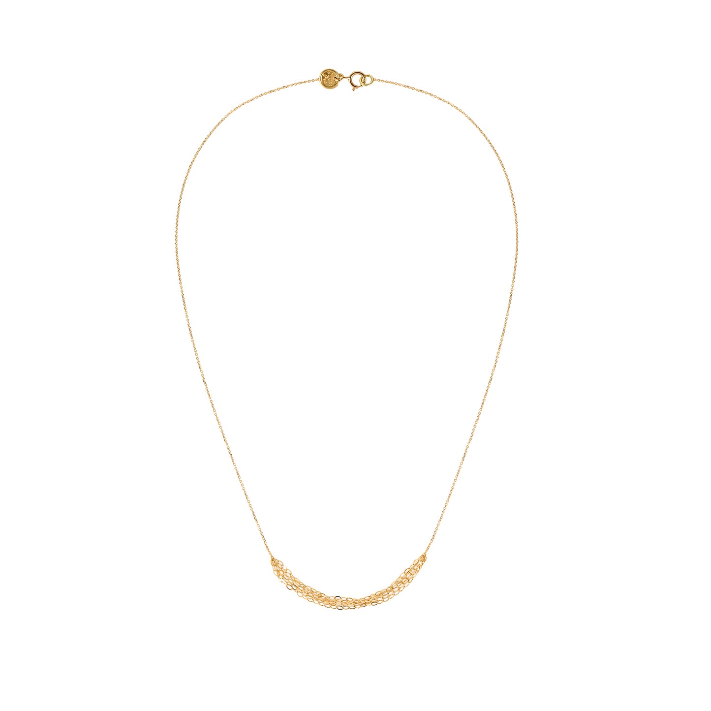 18ct yellow gold necklace with layered chain section