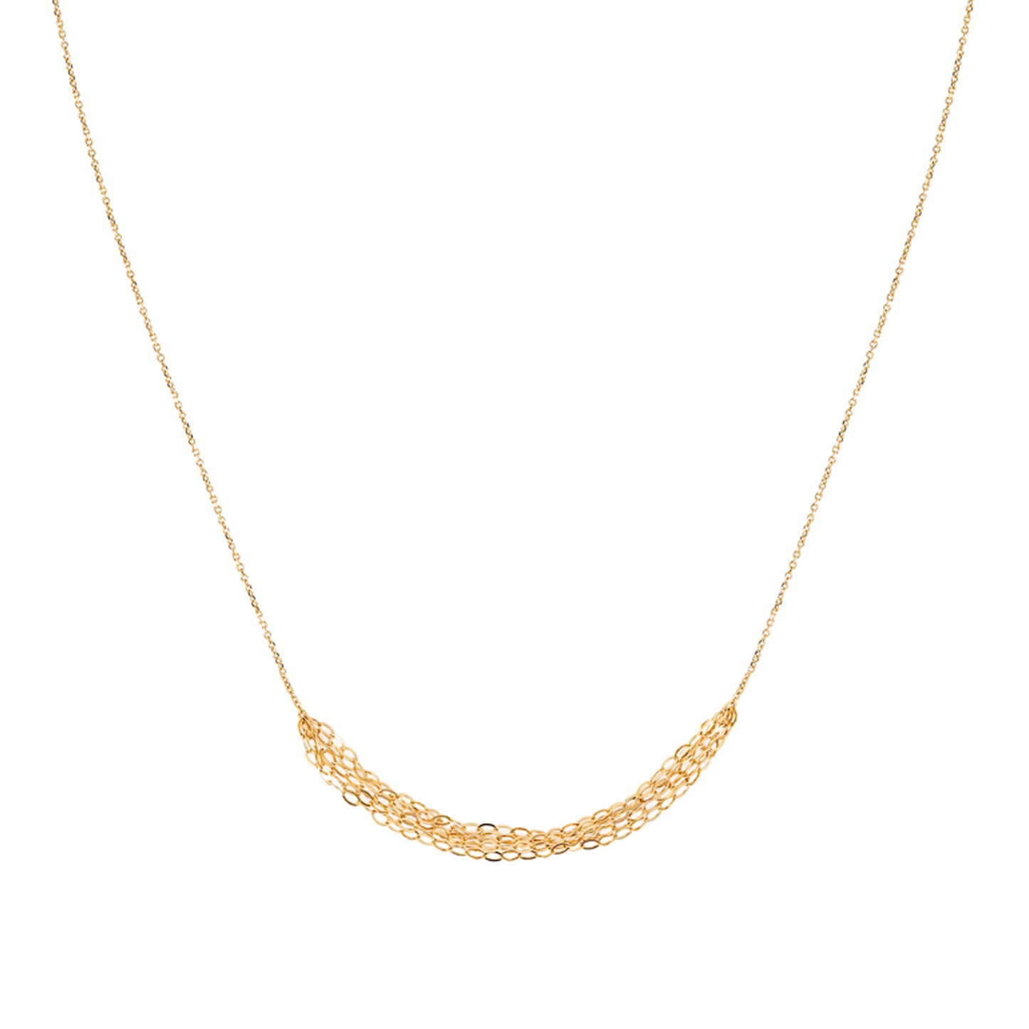 18ct yellow gold necklace with layered chain section