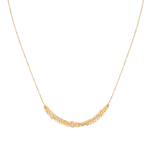 18ct yellow gold necklace with layered chain section