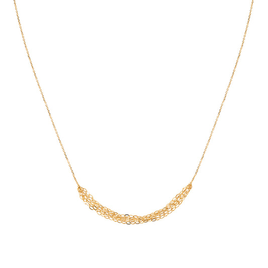 18ct yellow gold necklace with layered chain section