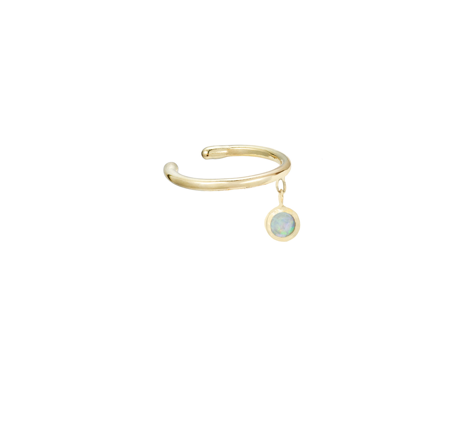 gold and opal ear cuff earring