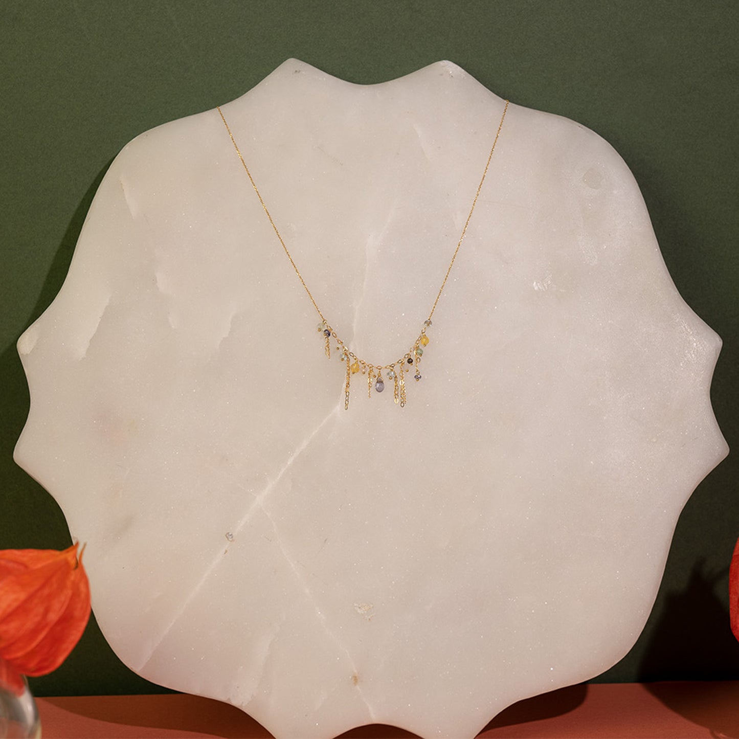 Sale Beaded Chain Tassel Necklace