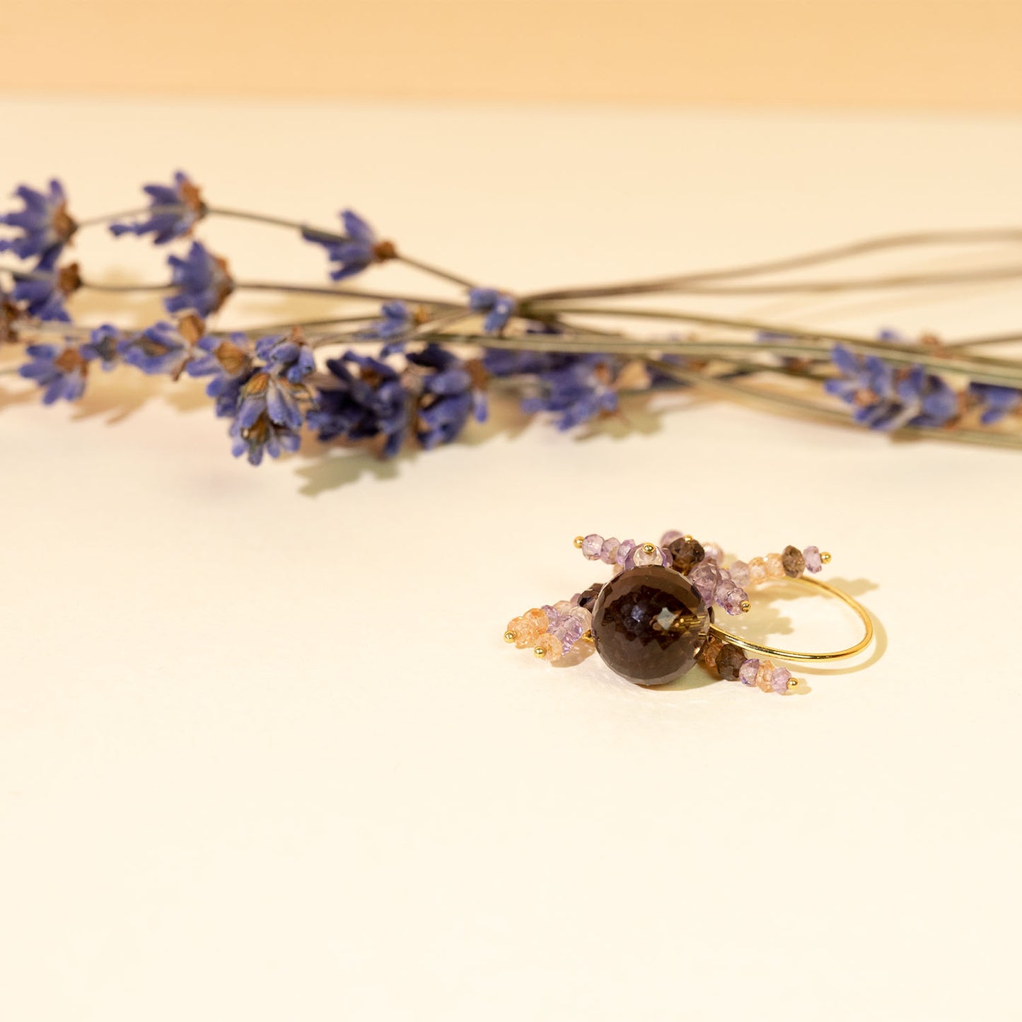 18ct gold beaded ring