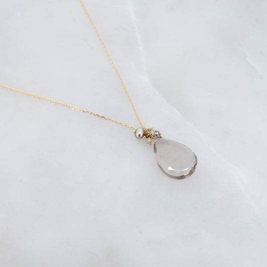 Sale Sepia Flowers Drop Necklace