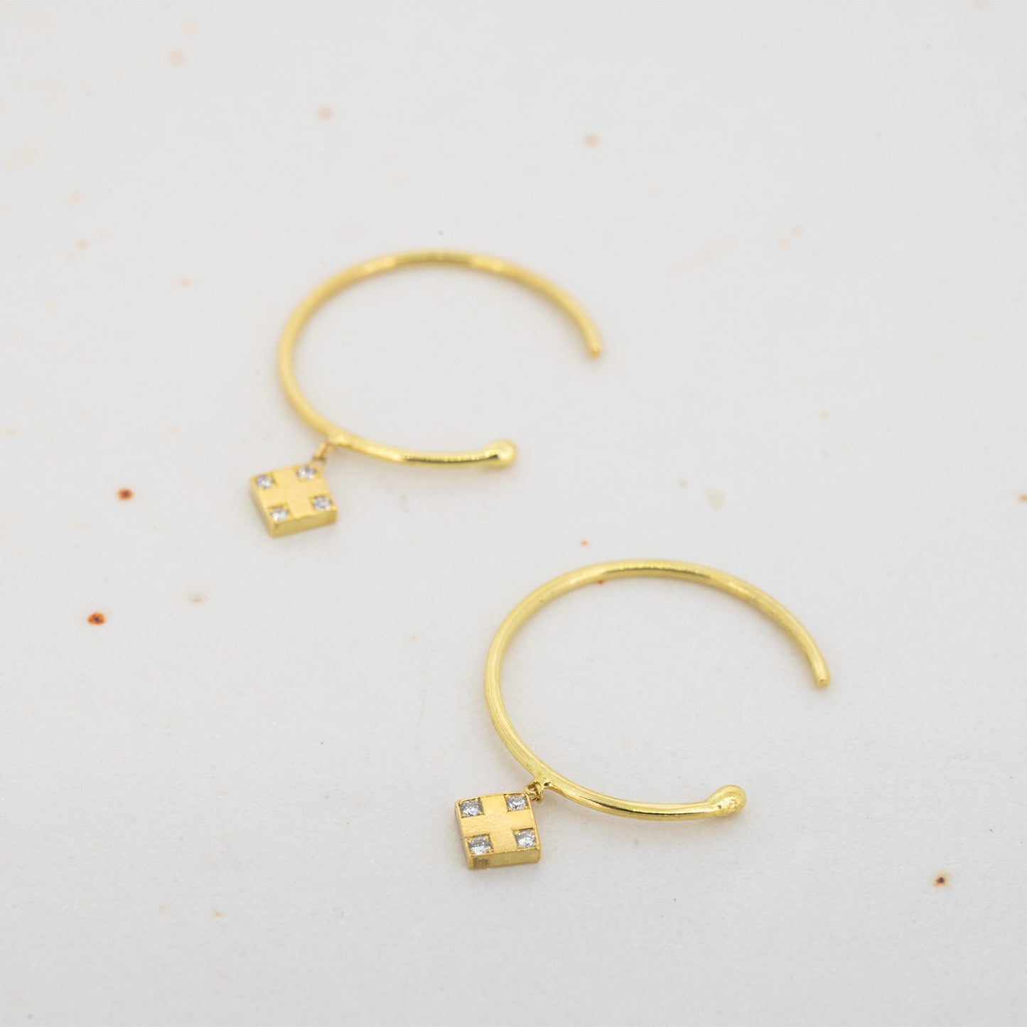 Sale Diamond Dice Small Hoop Earrings