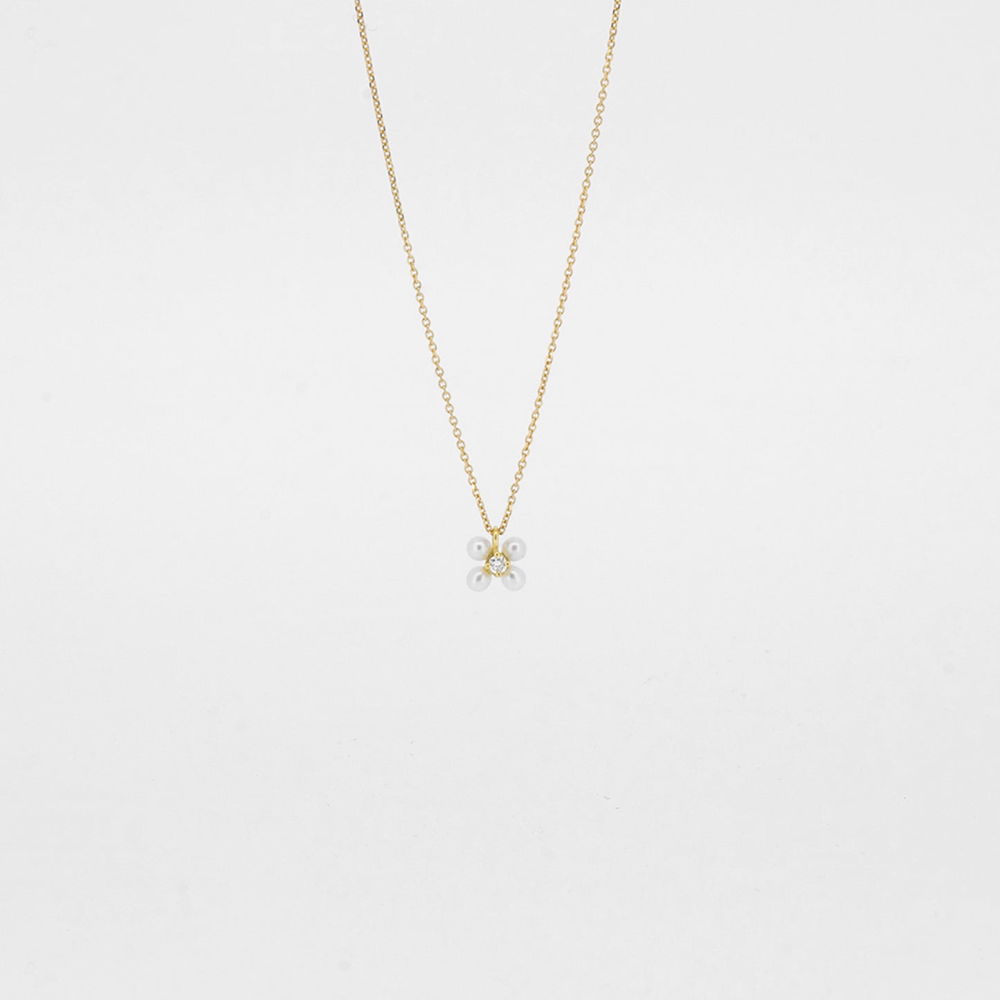 Sale Pearl and Diamond Flower Pendant Necklace