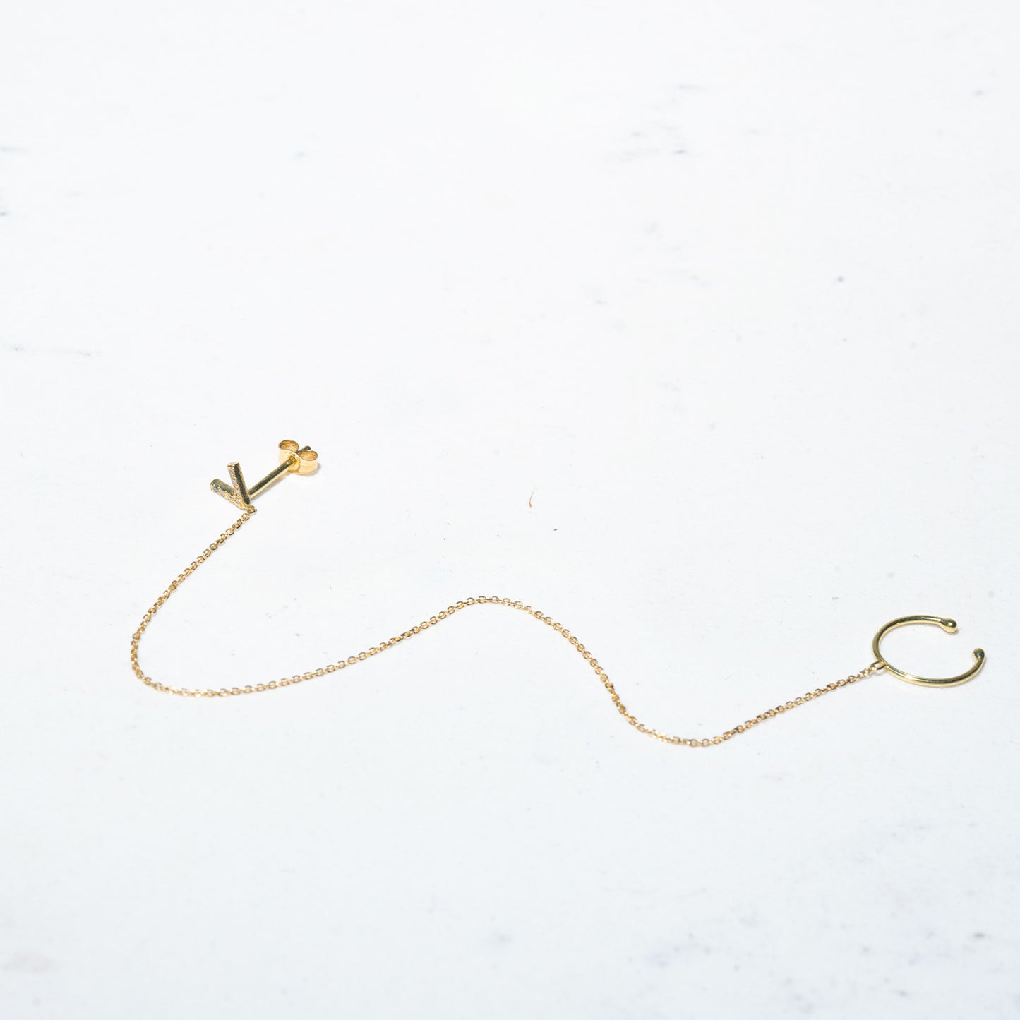 Sale Nano Shapes V Stud Earring with Cuff and Chain