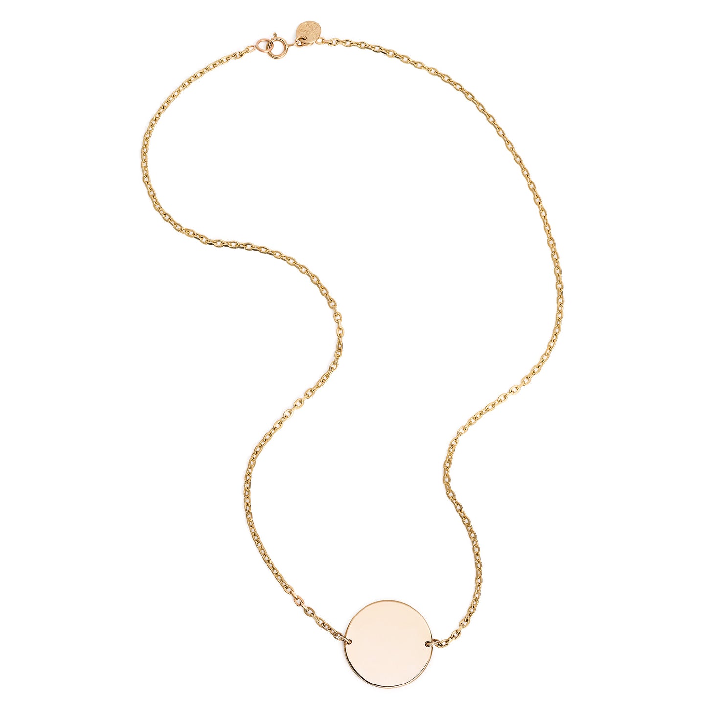 9ct ''Cutie'' engraved disc necklace