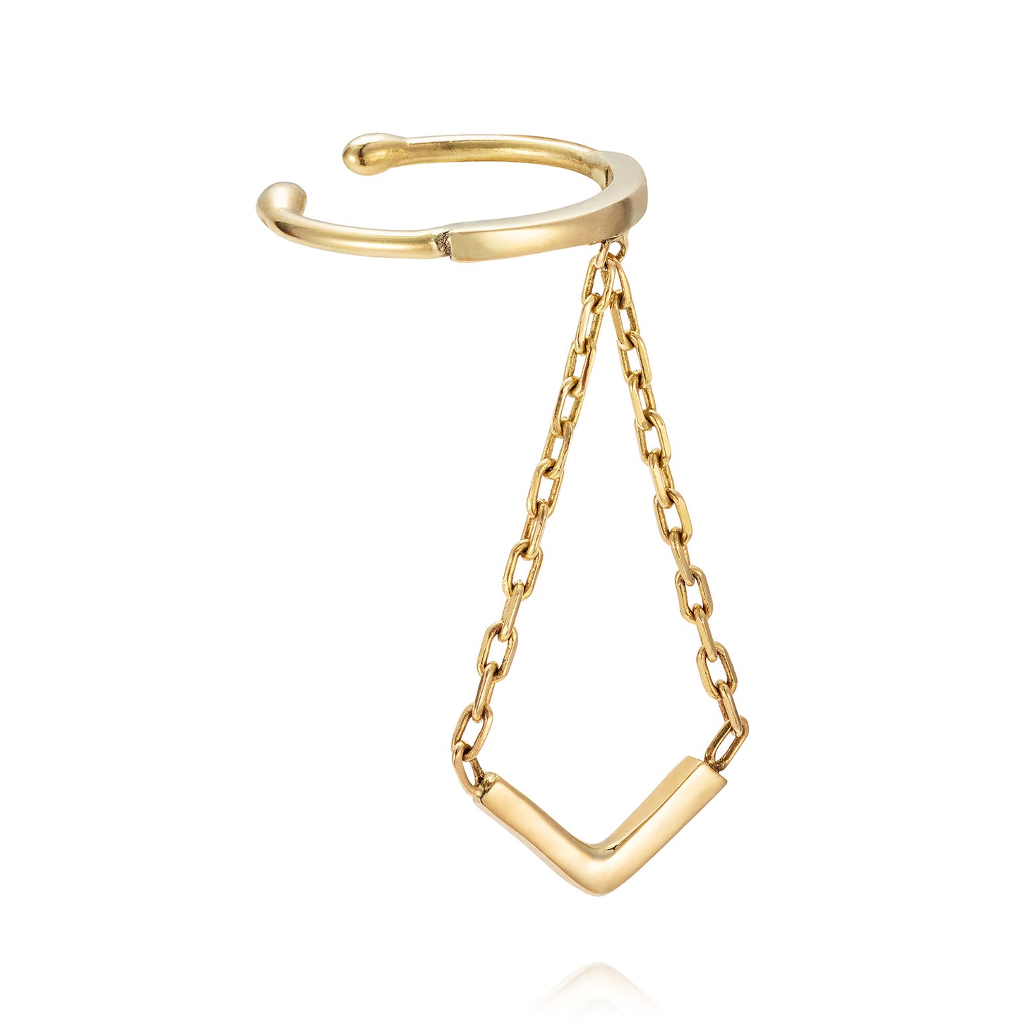 Gatsby Glamour 18ct gold ear cuff earring with drop