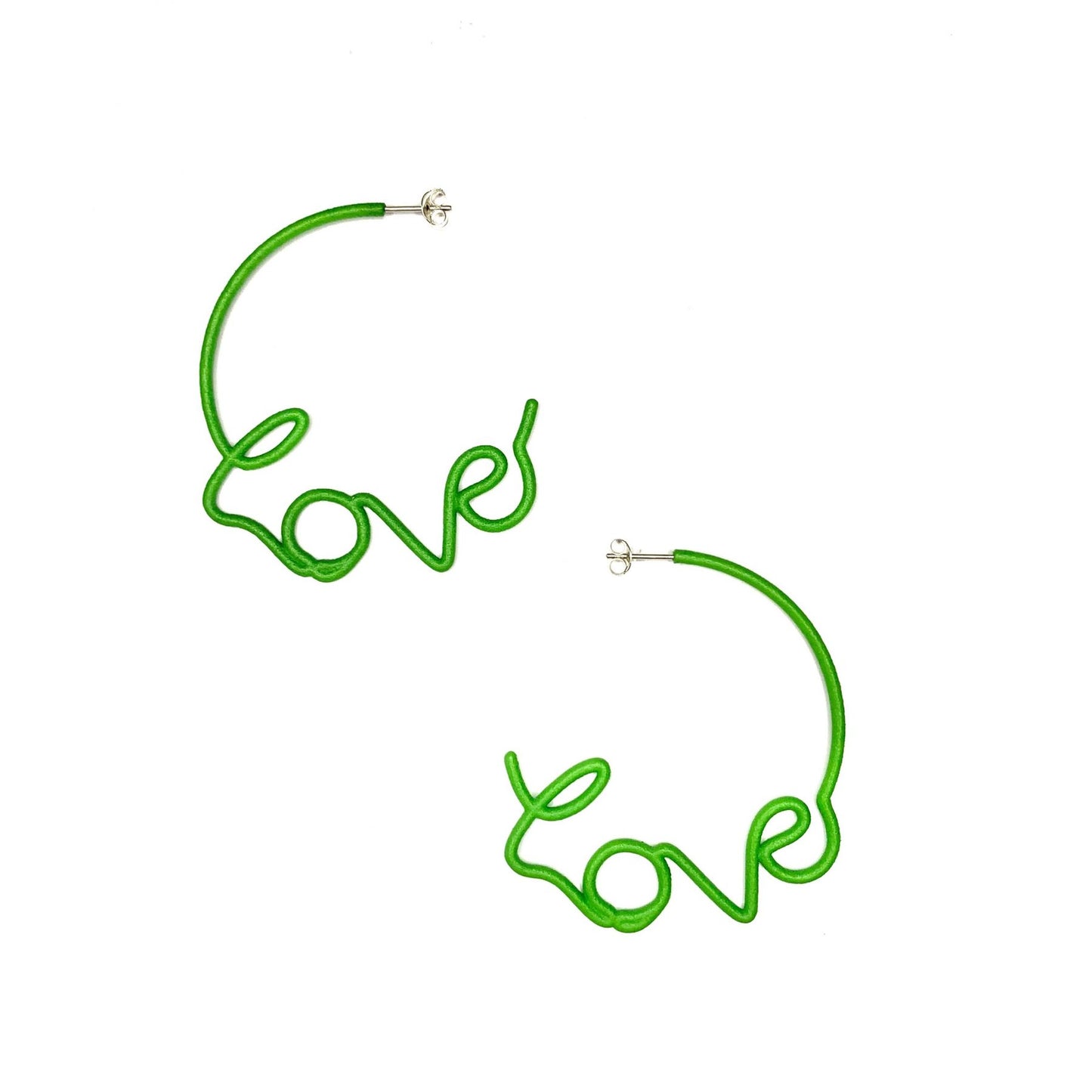 Zoe Sherwood Medium 'Love' Hoops green