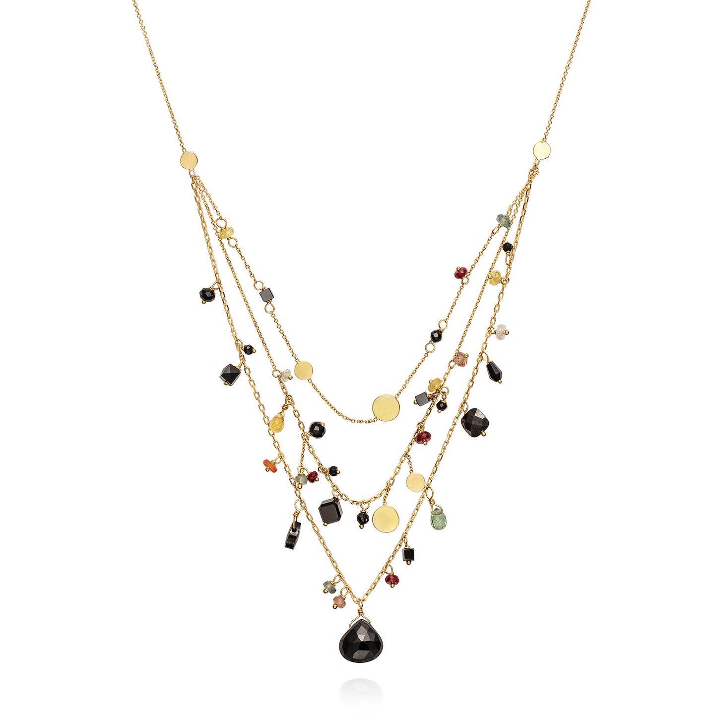 Mystic Chev Three Strand Beaded Necklace