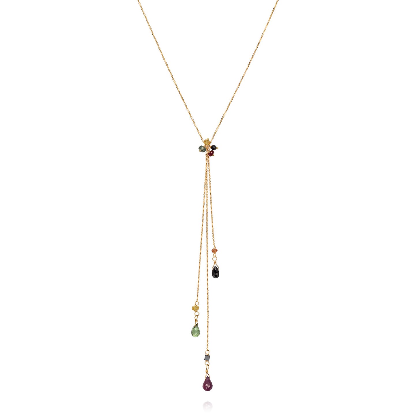 Mystic Chev Y Shaped Necklace With Hanging Chains