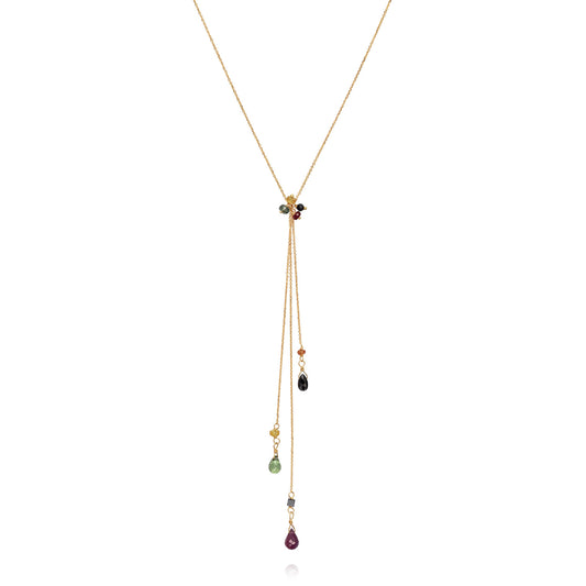 Mystic Chev Y Shaped Necklace With Hanging Chains