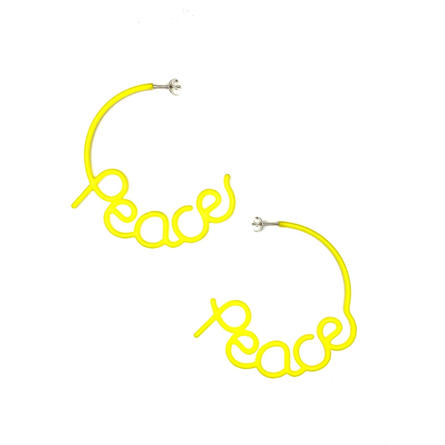 Medium 'Peace' Hoops