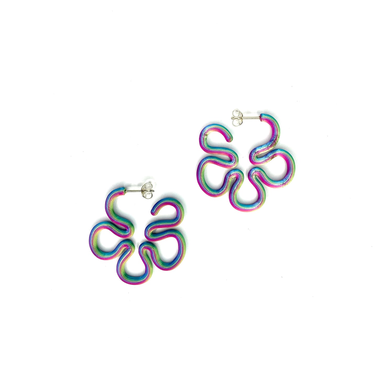 Zoe Sherwood Magic Rainbow Flower Hoop Earrings small