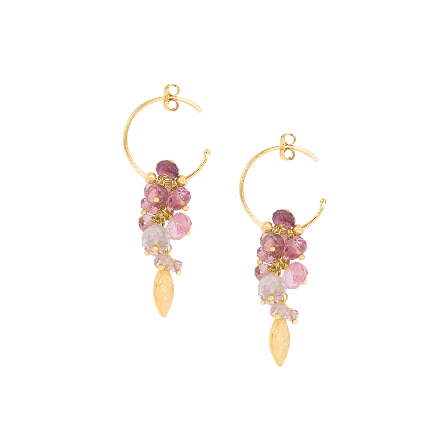 Romantic World Pink Grape Cluster Baby Hoops