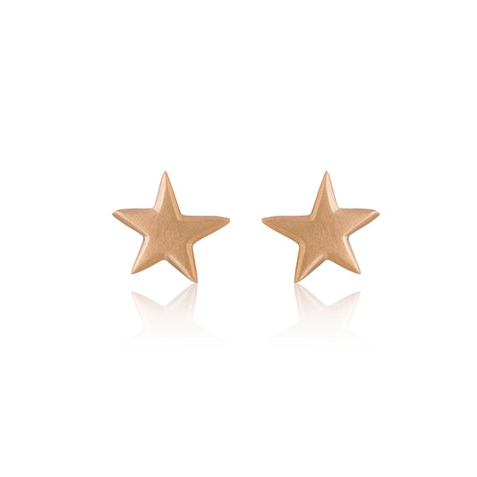 Brooke Gregson 18ct brushed rose gold star stud earrings