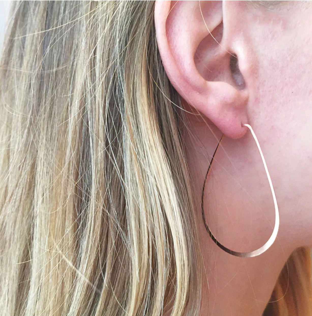 Large Gold Teardrop Hoops