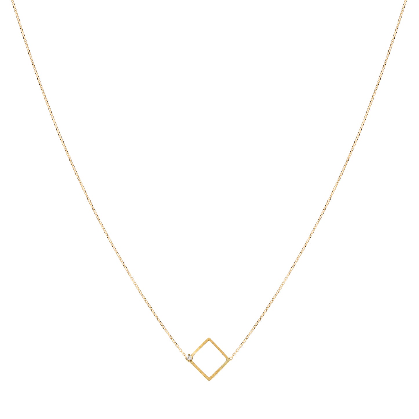 Sweet Pea Precious Maze 18ct yellow gold square diamond chain necklace close up