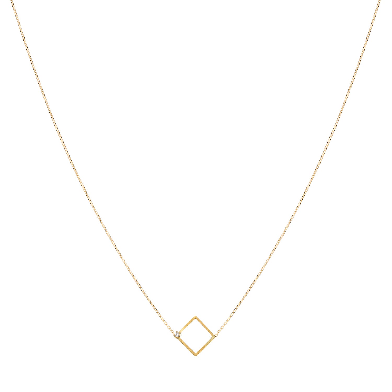 Sweet Pea Precious Maze 18ct yellow gold square diamond chain necklace close up