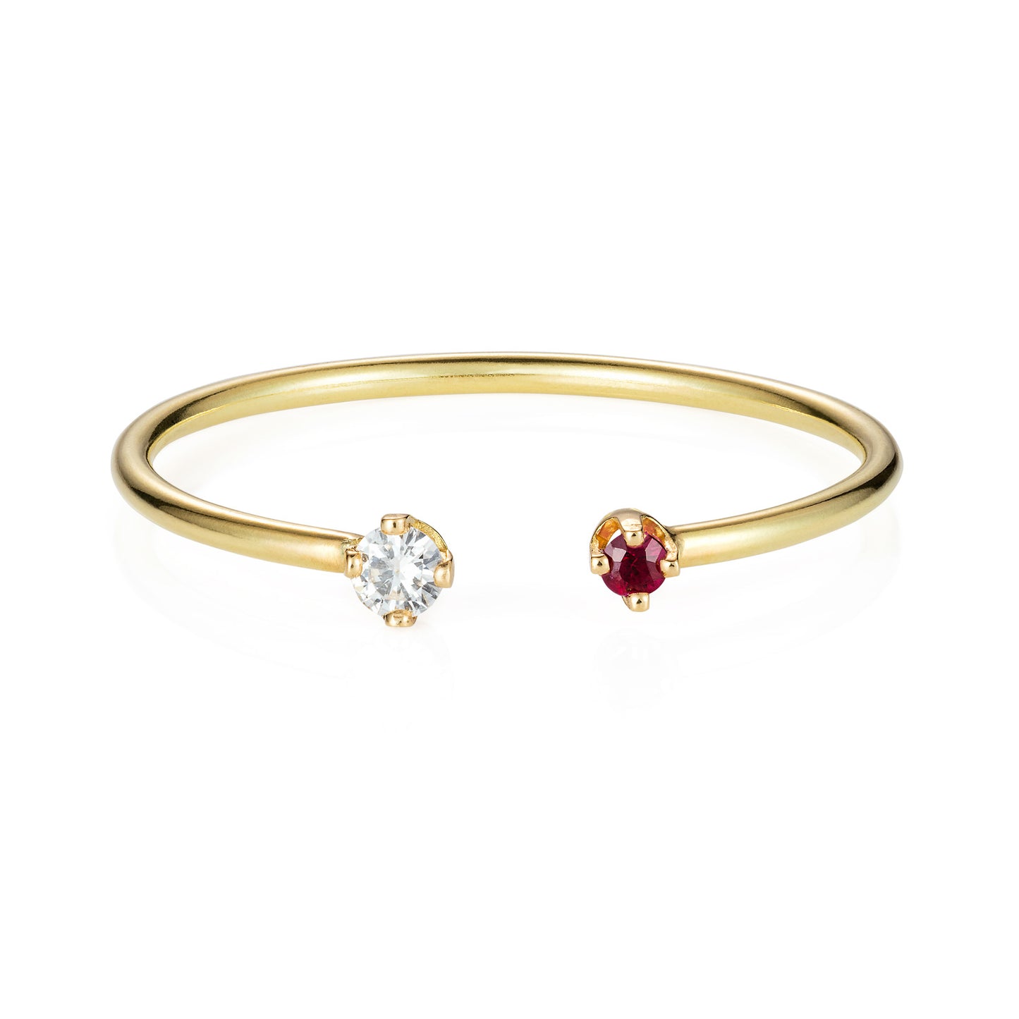 Open Ruby and Diamond Ring