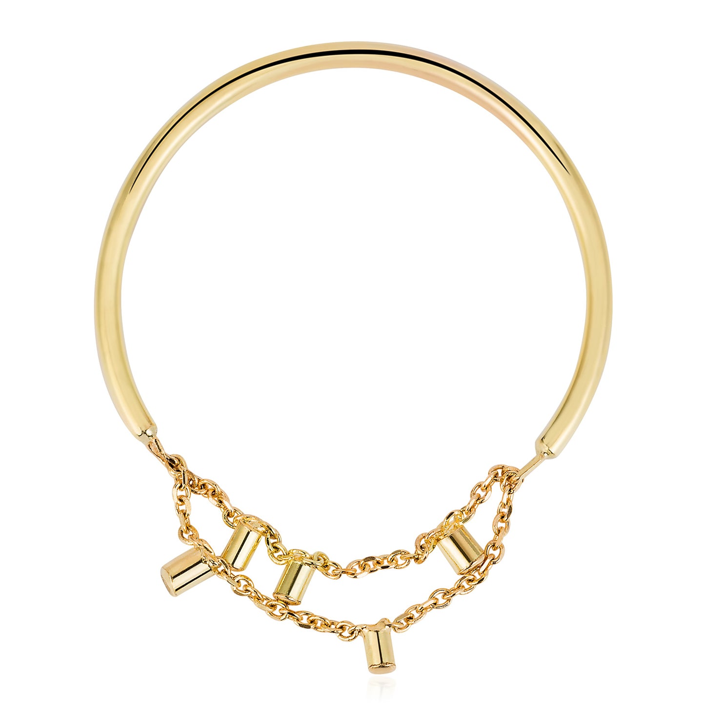 This cute 18 ct yellow gold ring is made with a 1 mm thick band and a section of fine chain sprinkled with a shimmering of gold embellishments. It is part of our Gold Dust Collection.