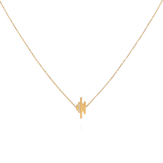 18CT DECO DECADENCE DIAMOND PAVE BAR NECKLACE